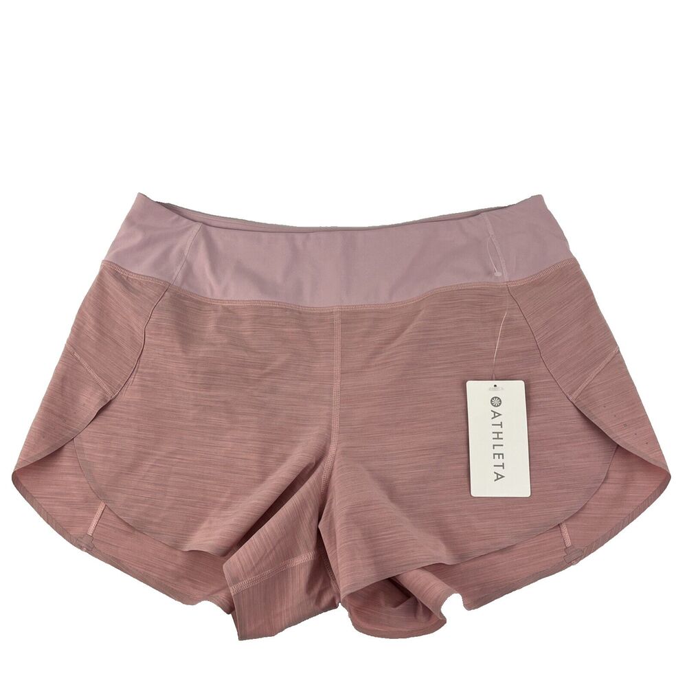 NEW Athleta Run With It Textured 3.5” Short Pink Running size 1X Lined $59 D34